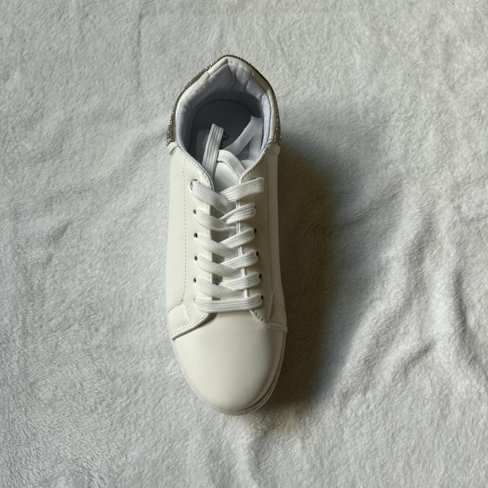 White Qupid trainers with silver embellishments Women's 8 Brand New - Picture 2 of 6